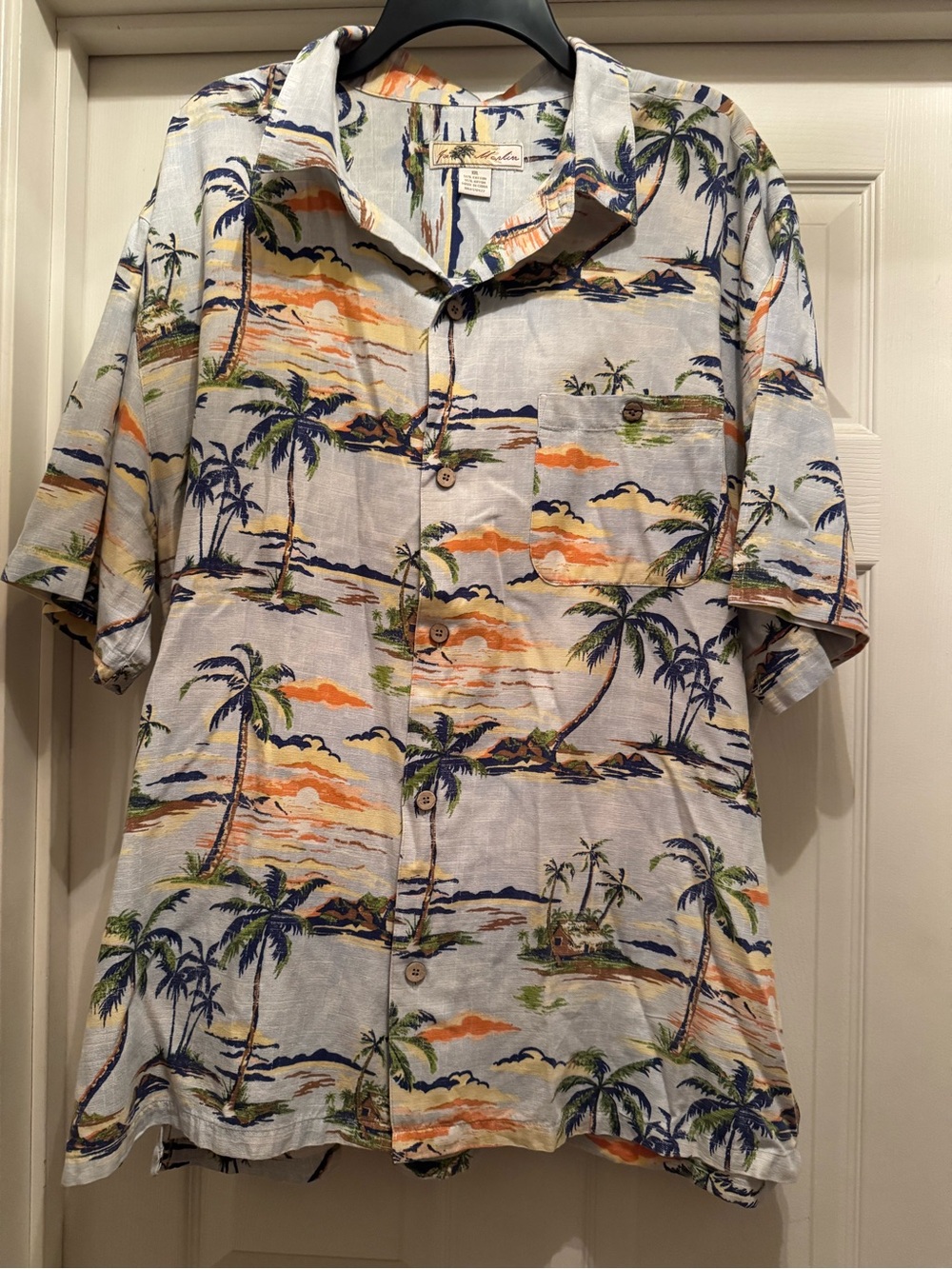 Joe Marlin Tropical Palm Print Button-Up Shirt